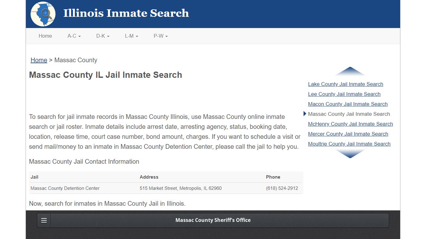 Massac County IL Jail Inmate Search